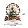 thumbnail image 3 of yulier Exquisite Christmas House Table Centerpieces, 2D Acrylic Ferris Wheel Christmas Tree House Table Ornaments with Stand Home Office Tabletop Christmas Decorations Xmas Gifts, 3 of 6