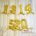 thumbnail image 4 of Efavormart 27" Shiny Gold Self Standing Letters / Number Balloons, Helium Foil Mylar Balloons For Wedding Decoration - 5, 4 of 9