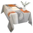 thumbnail image 2 of Burnt Orange Grey Table Cloth Waterproof Tablecloths, Oil Painting Modern Abstract Art Tablecloth Dining Table Cover for Kitchen Party Tabletop Outdoor, Rectangle Tablecloth 54x108 Inch, 2 of 9