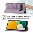 thumbnail image 2 of For Google Pixel 7 Pro Flip Case, Premium PU Leather Folio Flip with Design Card Slots Wrist Strap Shockproof Kickstand Magnetic Protective Girls Cover For Google Pixel 7 Pro, Lightpurple, 2 of 9