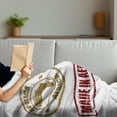 thumbnail image 3 of African Soft Flannel Fleece Throw Blanket, Grunge Rubber Stamps Made in Words Inside Theme, Cozy Plush for Indoor and Outdoor Use, 70" x 90", Yellow and Red, by Ambesonne, 3 of 5