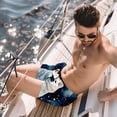 thumbnail image 2 of luoweisi Men's Beach Shorts Quick Dry Swim Trunks with Mesh Lining Galaxy Polar Bear S, 2 of 5