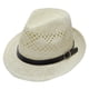 thumbnail image 1 of Sombrero de paja de jazz con hebilla de cuero para hombres y mujeres, con circunferencia de 56-58 cm, sombrero para el sol, protector solar, sombrero de playa, sombrero para el sol, 1 of 5