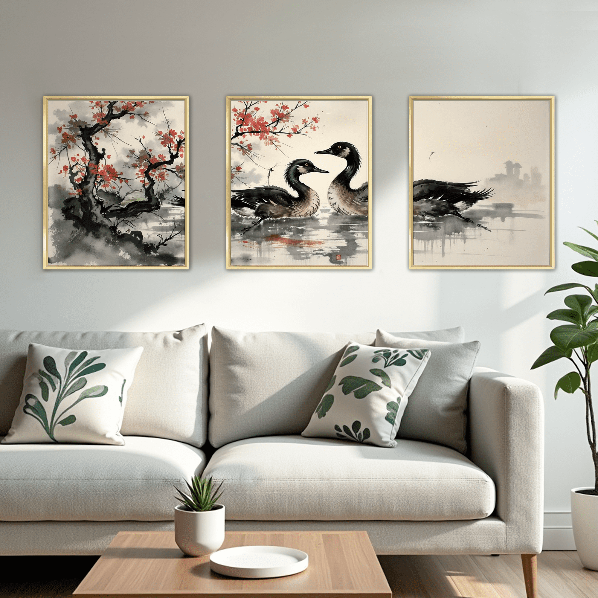 MAYEERTY Modern Abstract Wall Art Painting, Living Room Decor, Gold Aluminum Alloy Frame, 23.6"x15.8"