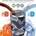 thumbnail image 3 of Camouflage 30oz Handheld Travel Tumbler with Handle – Double Wall Stainless Steel Insulated Cup, Flip Straw Lid, Leak-Proof & BPA-Free for Hot and Cold Drinks – Durable Coffee & Juice Mug White, 3 of 6