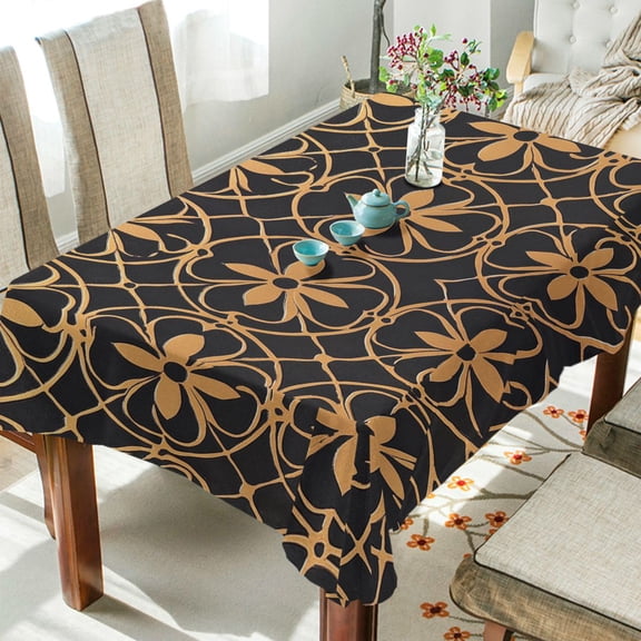 Yayeee Tablecloths 54" x 54" Rectangle Wrinkle Resistant Party Table Cover, Classic Floral