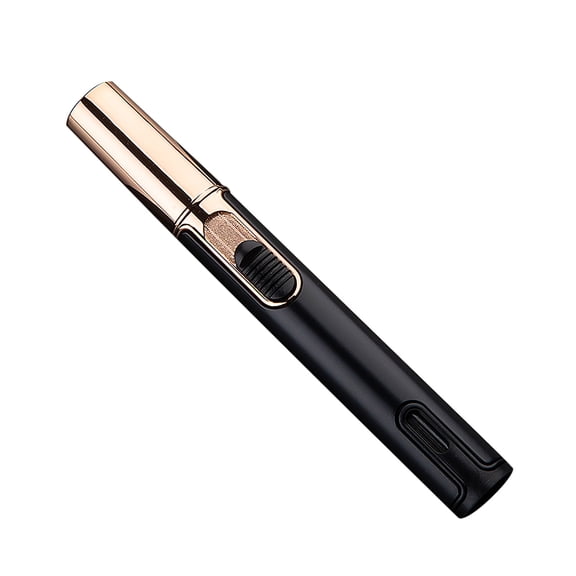 Giunmcul Portable Double Flame Torch Lighter Windproof Adjustable Refillable Gas Alloy Housing Kitchen Outdoor BBQ Welding Jet Blue Flame 154x20mm 1pc
