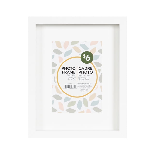DesignOvation MacIntyre 8x10 Matted to 5x7 White Picture Frame