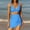 c02Blue, variant on Arnsht Three Piece Women's Solid Color Tankini Swimsuit V Neck Separate Swimsuit Suit Top Swimming Skirt Swimming Trunks Blue XXL
