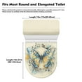 thumbnail image 7 of Yuyamidu Psychedelic Butterfly Toilet Lid Cover Decor and Toilet Tank Lid Cover Set of 2 Anti Splash Toilet Dust Cover Set with Elastic Edge Yellow Toilet Seat Cover Pad, 7 of 7