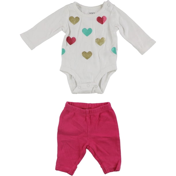 Carter's Girls Leggings Body de 2 piezas, multicolor, recién nacido