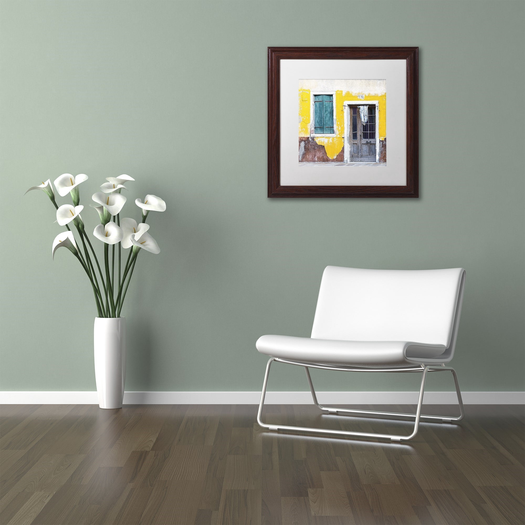Trademark Fine Art 'Yellow Chip' Canvas Art by Michael Blanchette Photography, White Matte, Wood Frame