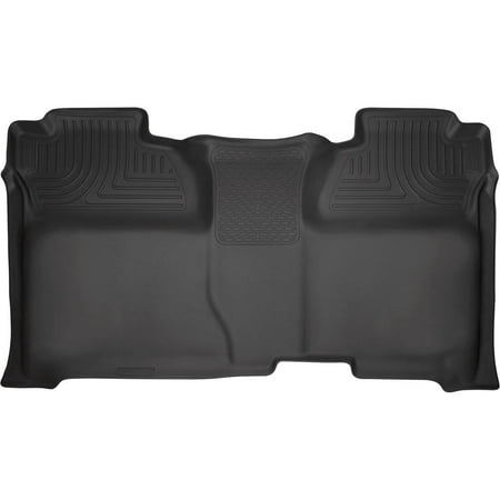 Husky Liners Weatherbeater Floor Mats | Fits 2014 - 2018 Chevrolet Silverado & GMC Sierra 1500 Crew Cab; 2015 - 2019 Silverado/Sierra 2500, 3500 Crew Cab (Full Coverage) | 2nd Row, 1-pc Black - 19231