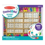 Melissa & Doug Created by Me! Alphabet Beads Deluxe Wooden Stringing Beads, 200+ Beads and 8 Laces for Jewelry-Making