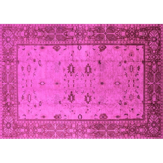 Ahgly Company Indoor Rectangle Oriental Pink Traditional Area Rugs, 8' x 12'