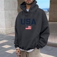 thumbnail image 2 of SAWOBUUN Mens USA Sweatshirt American Flag Patriotic Hoodie Casual Long Sleeve Pullover Sweatshirt with Pocket, 2 of 6
