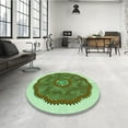 thumbnail image 4 of Ahgly Company Machine Washable Indoor Rectangle Transitional Light Green Area Rugs, 8' x 10', 4 of 7