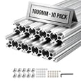 thumbnail image 1 of VEVOR 10PCS 2020 Aluminum Extrusion Profile, 39.37 Inch 1000 mm, T Slot European Standard Anodized Linear Rail, High-Strength Extruded Aluminum Rail, for 3D Printer Parts and CNC DIY Workbench, Silver, 1 of 9
