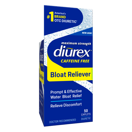 Diurex Caffeine Free Water Pills, Maximum Strength Caffeine Free Diuretic, 50 Count