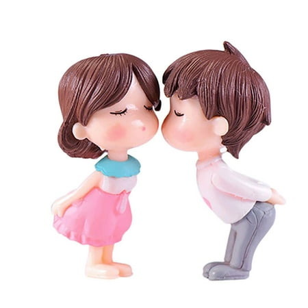 Romantic Lover Wedding Couple Kiss Mini Figurines Outdoor Indoor Succulents Plant Potted Ornaments