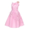 thumbnail image 3 of SiiRoh Flower Girls Tutu Dress Sleeveless Floral Embroidered Wedding Pageant Birthday Tulle Dresses Pink 12, 3 of 6