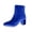 Blue, variant on Ankle Boots for Women Soft Velvet Pointed Toe Block High Heel Womens Boots with Back Zipper Classic Solid Color Short Boots for Fall Winter Party Daily Wear Black 7.5