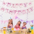 thumbnail image 1 of Conjunto de banners para fiestas de cumpleaños | Kit de banderín de feliz cumpleaños con lazo rosa | Guirnalda de papel de bricolaje | 15 Arcos con cuerda de 3M | Decoración de fiesta reutilizable, 1 of 6