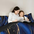 thumbnail image 4 of jejeloiu Abstract Fulid Stripe Bedding Comforter Set,Modern Marble Aesthetic Twin Comforter Sets,Gold Blue Bedding Set For Kids,Microfiber Bedroom Decor Reversible,2-Piece, 4 of 7