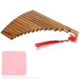 thumbnail image 1 of PAMINGONO 1Pc Bamboo Pan Flute 15 Hole Beginner Row Flute Clear Melodious Sound Portable, 1 of 8