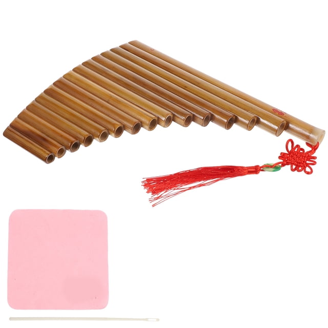 PAMINGONO 1Pc Bamboo Pan Flute 15 Hole Beginner Row Flute Clear Melodious Sound Portable