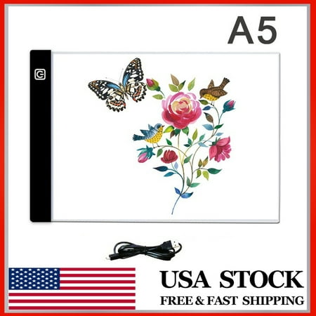 A5 LED Painting Tracing Copy Board Light Box 3-Brighness Levels/Stepless Adustable Drawing USB Powered Tattoo LED Pad Ultra-thin Stencil Board For Artists Sketching