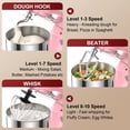 thumbnail image 5 of Honinst Stand Mixer, 4 QT 10+P Speeds with Tilt-Head Electric Mixer, 3-In-1 Kitchen Mixer with Dough Hook, Whisk, Beater, Bowl for Baking, Cake and Most Home Cooks, 5 of 8