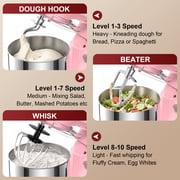 Honinst Stand Mixer, 4 QT 10+P Speeds with Tilt-Head Electric Mixer, 3-In-1 Kitchen Mixer with Dough Hook, Whisk, Beater, Bowl for Baking, Cake and Most Home Cooks