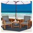 thumbnail image 3 of 3 Piece Outdoor Patio Sofa Set - Acacia Wood Furniture with Cushions - Garden Conversation Set for Patio, Yard, Poolside - Modern Outdoor Seating, 3 of 5