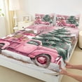 thumbnail image 3 of jejeloiu Christmas Gift Truck Xmas Tree Happy New Year Twin Sheet Set,Ultra Soft Girl Kids Bedding,3pcs, 3 of 7