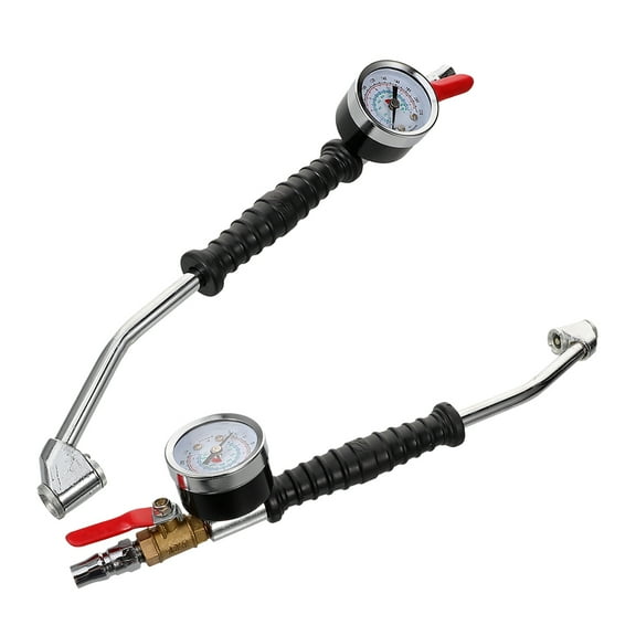 MLINS 2 Pcs Tire Pressure Gauge With Inflator Air Chuck With Pressure Gauge Air Compressor Attachments Tire Inflator Nozzle For Car Automotive Truck