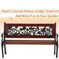 thumbnail image 4 of MF Studio Patio Garden Bench Steel Kids Mini Bench with Decorated Butterfly Flower Pattern Back Suitable for Outdoor, Porch, Yard, 4 of 7