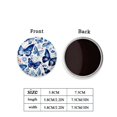 thumbnail image 2 of Round Fridge Magnets, 1Pcs 3in Cute Refrigerator Magnets Decorative for Whiteboard, Classroom, Locker, Kitchen, Birthday GiftsBeautiful Butterfly Pattern in White on Fabric, 2 of 6