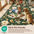 thumbnail image 4 of Design&I 6'x9' Washable Area Rug Oversized Skid-Resistant Vibrant Vintage Botanical Symmetrical Trailing Vine Border Plant for Living Room, Family Indoor, 4 of 7