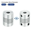 thumbnail image 4 of 4Pcs 6.35mm to 6mm Aluminum Alloy Shaft Coupling L25xD19 Flexible Coupler Beam Stepper Motor Joint Connector Silver, 4 of 6