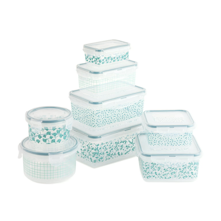 Thyme & Table Food Storage Set, 16-Piece, Green Floral