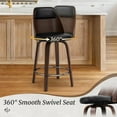 thumbnail image 6 of 26" Swivel Counter Height Bar Stools Set of 3 with Backs, Mid Century for Kitchen Island, Black, 6 of 7