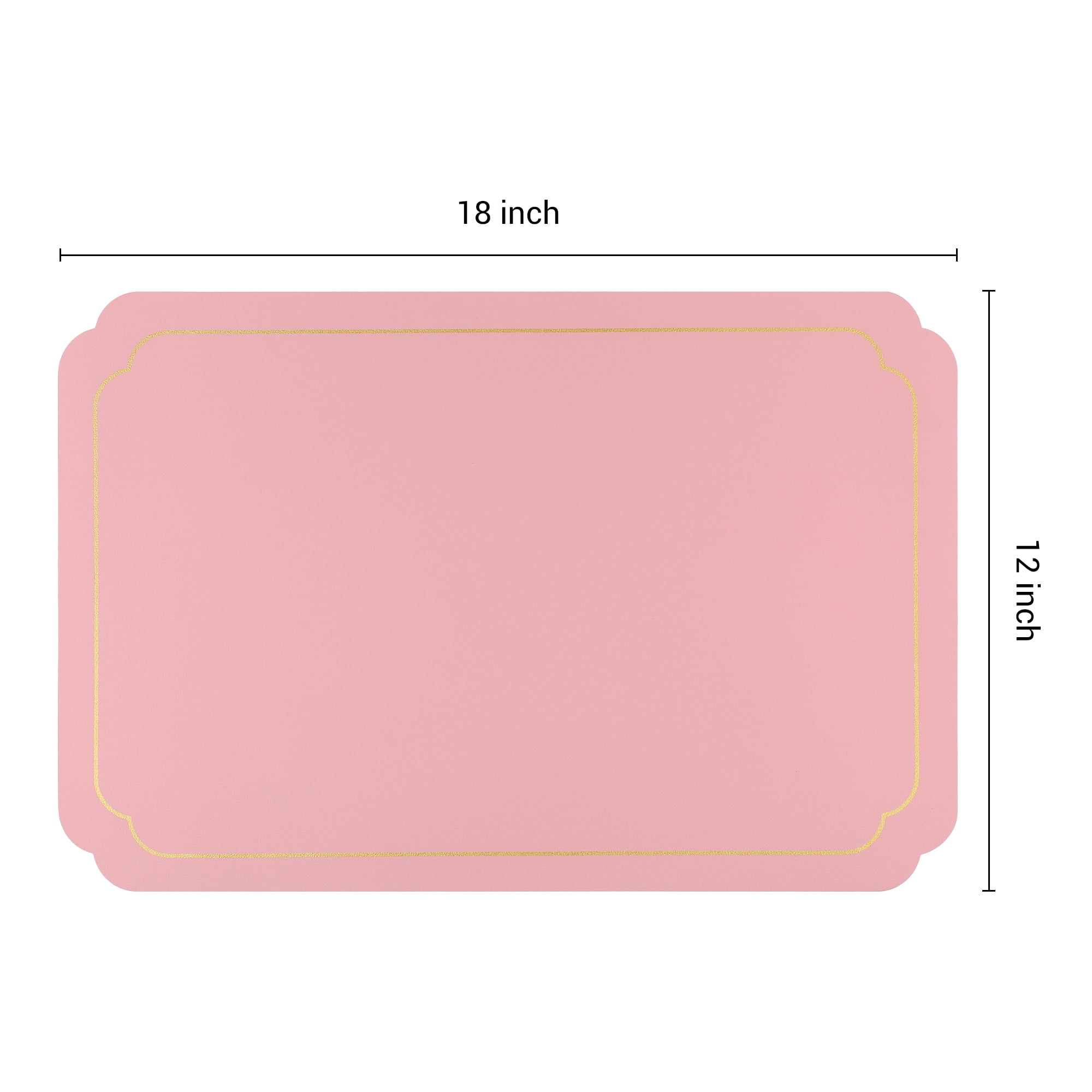 Unique Bargains Placemats Leather Placemats for Kitchen Dining Table Pink Blue 18x12in