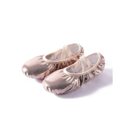 

SIMANLAN Kids Adults Flats Yoga Ballet Shoes Slip On Dancing Shoe Womens Girls Breathable Dance Slippers Split Sole Pink 5