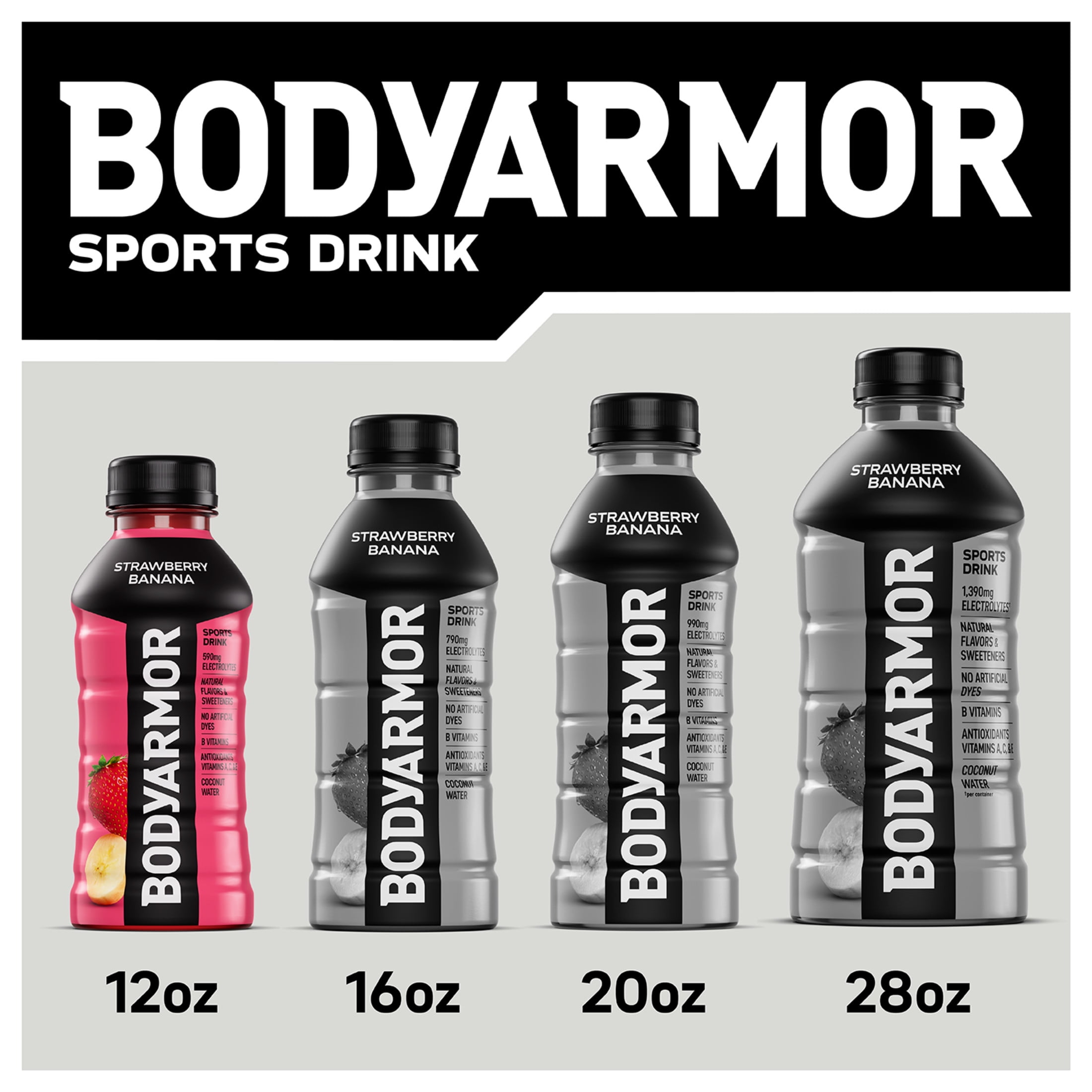 +ICONS ホワイトボディアーマー BODYARMOR Fruit Punch Sports Drink, 12 Fl. Oz., Multi-Pack
