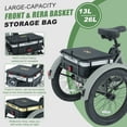 thumbnail image 2 of MOONCOOL TK1 Tricycle Rack Bag, Waterproof 600D Polyester Bag for Etrike's Basket, Velcro Quick Release Design Cycling Pannier Trunk Carrier with Reflecto (12L front & 26L rear bags),Black, 2 of 11