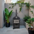 thumbnail image 4 of Ilios Innova | Horno Vesuv para Pizza de Carbón y Leña, con Piedra Cordierita, Termómetro y Chimenea, Asador Ahumador de Acero con Ruedas y Parrilla, 4 of 9
