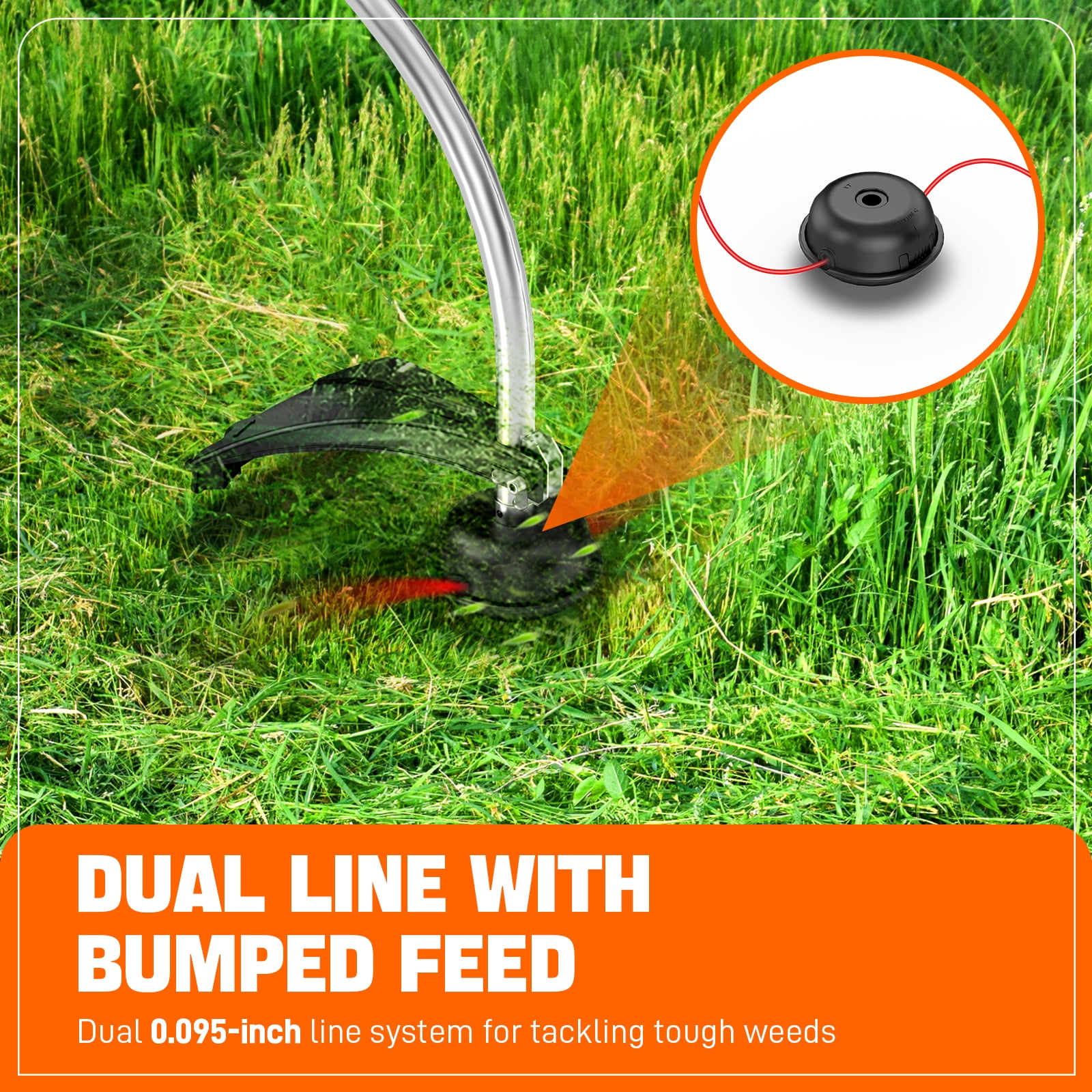 SENIX 17.7" 26.5cc 4-Cycle Gas Weed Eater, 11.3lb Curved Shaft Handle Adjustable String Trimmer Weed Wacker, GTC4QL-L