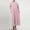 A044-Pink, variant on TIANEK Sun Dresses for Women Casual Beach Long Sleeve Solid Color Midi Kaftan Dress Cotton Linen Pleated Pockets Long Teen Dresses