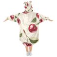 thumbnail image 2 of FORMRS Wearable Blanket Hoodie with Sleeves for Kids Cozy Flannel Sweatshirt, Cute Cherry, 2 of 7
